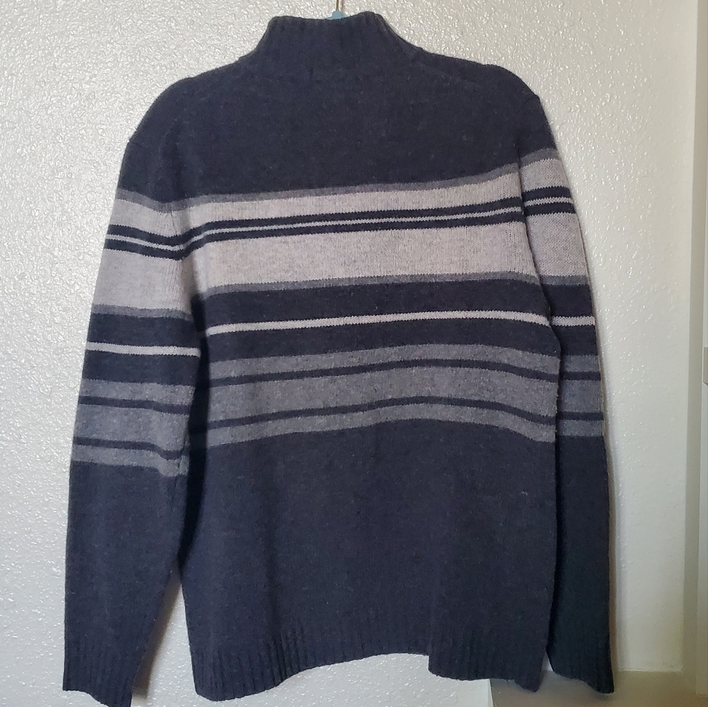 100% Wool Grey Quarter Zip Pullover - image 3